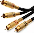 deleyCON 2,5m Audio Cinch Kabel 2x Cinch Stecker auf 2x Cinch Stecker Audio HiFi Kabel vergoldete Vollmetall RCA Cinch-Stecker Receiver Heimkino Spielekonsole