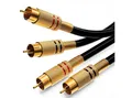 deleyCON deleyCON 2,5m Audio Cinch Kabel 2x Cinch Stecker auf 2x Stecker HiFi Audio- & Video-Kabel