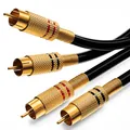deleyCON 2,5m Cinch Kabel Vollmetall vergoldet Audio HiFi Stereo Kabel RCA Koax