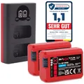 Baxxtar Pro NP-FW50 Akku (2X echte 1080mAh) mit Mini USB LCD DUAL Ladegerät (USB-C und MicroUSB) für Sony ZV-E10 A6000 A6100 A6300 A6400 A6500 A7 A7II A7R A7RII A7S A7SII A5100 A5000 RX10 NEX usw.