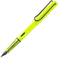 Lamy safari neonyellow Füller - Füllhalter mit ergonomischem Griff & polierter Stahlfeder in Strichbreite M - robuster ASA-Kunststoff - inkl. Tintenpatrone T 10 blau - Rechtshänder