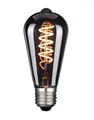 LUXULA LED Filament Leuchtmittel SPIRAL Smoke - Edison ST64 E27 4W 40lm 1800K Warmweiß dimmbar - Vintage Design Ambiente Deko Glühbirne Lampe