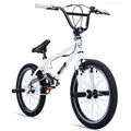 bergsteiger BMX-Rad Ohio 20 Zoll, 360° Rotor-System, Freestyle, Mädchen, Jungen, 1 Gang, V-Bremsen, Weiß