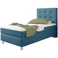 Boxspringbett - blau - H3 - 90x200 cm