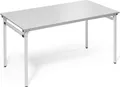 Klapptisch 4-Fuß 1.400x700mm Gestell lichtgrau Platte lichtgrau