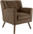 CLP Loungesessel Kioni (1er), Cordbezug, Kautschukholz, bis 150 kg belastbar