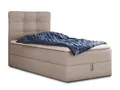 Sofnet Boxspringbett Best Mini mit Bettkasten und Matratzentopper - Einzelbett mit Bonell-Matratze und Topper, Polsterbett, Bett, Schlafzimmer (90 x 200 cm, Beige (Inari 22))