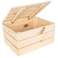 Creative Deco Große Holzkiste mit Deckel | 40 x 30 x 22cm | Holztruhe mit Deckel | Vintage Deko Holzbox | Geschenke Holzbox Kiste | Perfekt als Geschenkbox Weinkiste Spielzeugkiste Aufbewahrungsbox
