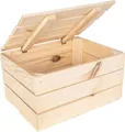 Creative Deco Aufbewahrungsbox Holztruhe Holzkiste mit Deckel Spielzeugkiste Holzbox, mit Scharnieren