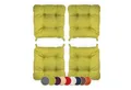 sunnypillow Stuhlkissen 4er Set Stuhlkissen mit Klettverschluss Maße: 40/35x40x8cm