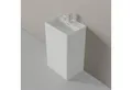 Bernstein Waschtisch TWZ26 50cm Weiß matt, Standwaschbecken Säule eckig Mineralguss massiv