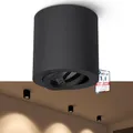 linovum CORI Aufbauspot schwenkbar schwarz geeignet für GU10 & LED Module - runde Spot Aufbau Deckenleuchte 1 flammig Ø 80mm