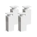 Sossai Möbel-Füße MFV1, 4er Set, weiß, 100 mm Höhe, Vierkantprofil 40 x 40 mm, höhenverstellbar, für Sideboards und Kommoden