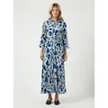 Y.A.S Hemdblusenkleid YASSAVANNA LONG SHIRT DRESS Viskose, loose fit blau M (38)