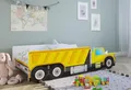 Kids Collective Autobett Kinderbett Jugendbett 70x140 | 80x160 mit Rausfallschutz Matratze optional | Baustelle Bagger Kran Kipplader Kinder Spielbett | von Geburt bis 6. Lebensjahr