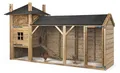 Fatmoose Hühnerstall Henhouse Haven aus Holz mit Auslauf - 330x110x190 cm