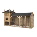 FATMOOSE Hühnerstall Henhouse Haven Premium Hühnerhaus aus massivem Holz mit Auslauf, wetterfestes Hühnergehege, raubtiersicher, wählbar mit Anbau L330 x B110 cm | Spitzdach