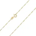 Materia Halskette 585 Gold Kette Frauen Mädchen Singapurkette 50cm diamantiert K87-50