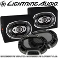 Lightning Audio LA-1694 oval Lautsprecher Paar ink Gitter und Aufbau Gehäuse Box