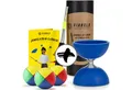 Diabolo Freizeitsport Spielball Jonglierset Diabolo (blau) und 3 Bälle (vierfarbig) (1-St)