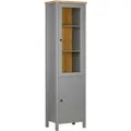 Homestyle4u Vitrine Highboard Kommode Wohnzimmerschrank Holz Grau