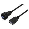 Tru Components USB 3.0-Buchse auf Stecker, IP67 (Gewinde), Kabel 0,5 m TC-E13T-MU3-MWA/FU3-NWA (TC-13543564)
