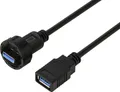 USB 3.0-Buchse auf Stecker, IP67 (Gewinde), Kabel 0,5m TC-E13T-MU3-MWA/FU3-NWA-0.5PV-S Wasserdichtes Kunststoffkabel TC-13543564