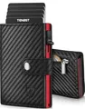 TENBST Geldbörse Herren, Slim Wallet Herren mit RFID & Münzfach, Hochwertige Geldbeutel, Kartenetui 8-Fach Portmonee, Wallets for Men，Geschenke zum Vatertag- Rot-Schwarz