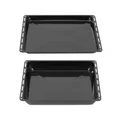 ICQN Backblech 465 x 370 x 30 und 60 mm, Emaille, (Backblech set mit einer Tiefe von 3 und 6 cm, 2-St), Passend für Bosch, Neff, Constructa, Beko, Samsung, Teka