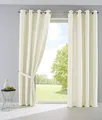 2er Set Vorhänge Blickdicht Gardinen Matt Lichtdurchlässig »Palermo« mit Ösen und Raffhalter Dekoschal HxB 245x140 cm Creme, 10000265-2