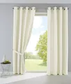 2 x Vorhänge Blickdicht Lichtdurchlässig Gardinen Ösen HxB 245x140 cm Creme