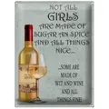 Femer GmbH Metallschild Spruch 30x40cm not all girls made of sugar and, (1 St), gewölbte Oberfläche, abgerundete Ecken, umgeschlagene Kanten