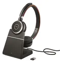Jabra Evolve 65 SE Schnurloses Stereo-Headset-Bluetooth-Headset mit Mikrofon mit Geräuschunterdrückung, langlebigem Akku und Ladestation-UC Zertifiziert für Zoom, Unify und mehr-Schwarz, 6593-833-499