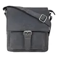 STILORD Nevio Herrentasche Leder Umhängetasche kleine Messenger Bag Elegante Handtasche im Vintage Design Schultertasche für 10.1 Zoll Tablet iPad echtes Leder Farbe:Carbon - grau