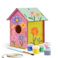 Vogelhaus Bausatz Kinder 4 Jahre – Bemalen & Dekorieren | Bastelset Kinder ab 4 Jahren mit Farben & Pinsel | Basteln Kinder Mädchen Jungen | Geschenk Geburtstag Kita Schule