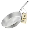 SILBERTHAL Edelstahl Pfanne Unbeschichtet - Induktion - Profi Bratpfanne 24cm - Röstaromen - Ofenfest