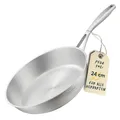 SILBERTHAL Bratpfanne Edelstahlpfanne ⌀ 24 cm Pfanne unbeschichtet ohne Deckel