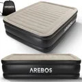 AREBOS Luftbett Grau / Anthrazit | Selbstaufblasend, integrierte Pumpe, 203x152,5x51 cm