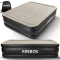Arebos Aufblasbare Matratze Luftbett Selbstaufblasend Gästebett mit integrierter elektrischer Pumpe Luftmatratze für Camping/Heimgebrauch für 2 Personen 203×152,5×51 cm inkl.Tragetasche & Reperaturset