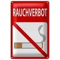 Roomando Metallschild Blechschild Hinweis 20x30cm Rauchverbot 20x30