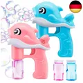 2 Wal Seifenblasen Pistolen für Kinder mit 4 x 50ml Seifenblasenflüssigkeit, S