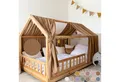 lilimaus Betthimmel Musselin Hausbett Himmel für Kinderzimmer mit Gold Applikation, Musselin Betthimmel aus Baumwolle für Kinderzimmer-Deko
