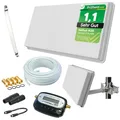 Sat Flachantenne mit Single LNB - HD Sat-Anlage für 1 TV - Selfsat H30D1+ kompakte Antenne inkl. Fensterhalterung, 10 m Koaxialkabel, SAT-Finder & Zubehör-Set - Starke Empfangsleistung von netshop 25