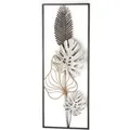 Kobolo Wandbild Wanddeko Metallbild MONSTERA Metall 29x74 cm Schwarz Gold