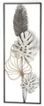 Wandbild Metallbild Wanddekoration MONSTERA Wandobjekt Metall weiß-gold-schwarz