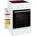 Exquisit ECM 8-4.1 BZ Elektro-Standherd | Glaskeramik | Bräter-/ Zweikreiszone | Ober-/ Unterhitze, Grill | Umluft | Weiß - Weiß