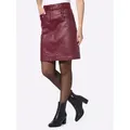 A-Linien-Rock HEINE, Damen, Gr. 34, rot (dunkelrot), 72% Baumwolle, 26% Polyester, 2% Elasthan, unifarben, kurz, Röcke