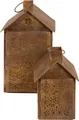 Lesli Living Hängewindlicht 2er Set Windlicht als Vogelhaus Metall Antik-Stil braun (2 St)