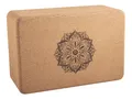 Yogablock aus Kork BLUME DES LEBENS / MANDALA H: 10 cm Yogasitz Korkblock