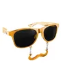 Partybrille Classic Gold für Karneval Mottoparty - Lustige Brille mit Bart